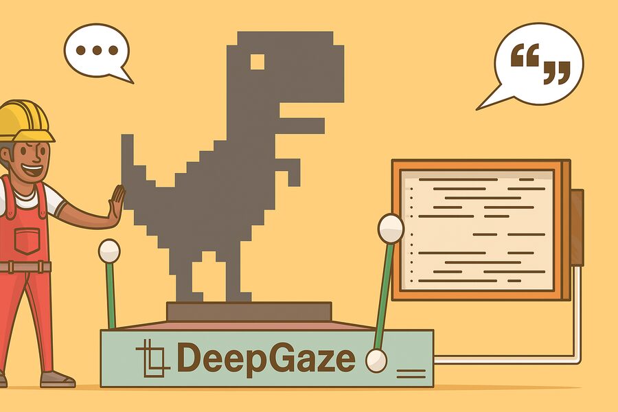Illustration of the DeepGaze gesture-controlled Chrome Dino game