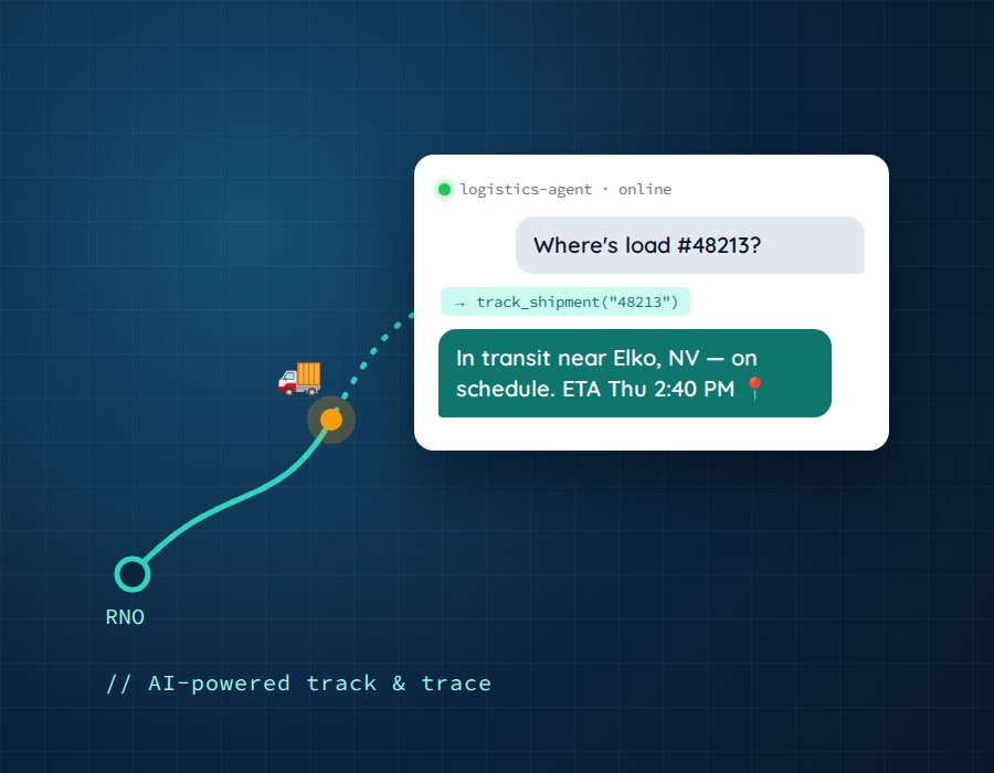 Illustration of an AI agent answering a shipment tracking question