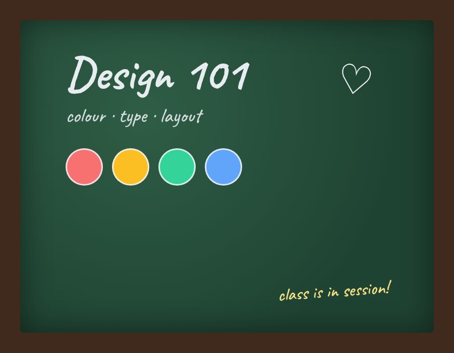 Chalkboard reading Design 101
